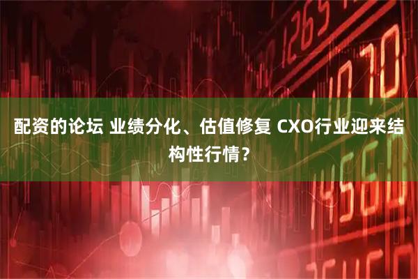 配资的论坛 业绩分化、估值修复 CXO行业迎来结构性行情？